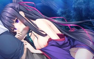 長髪に長いリボンが良く似合う和風メッカワ女子のペニスの扱い♥